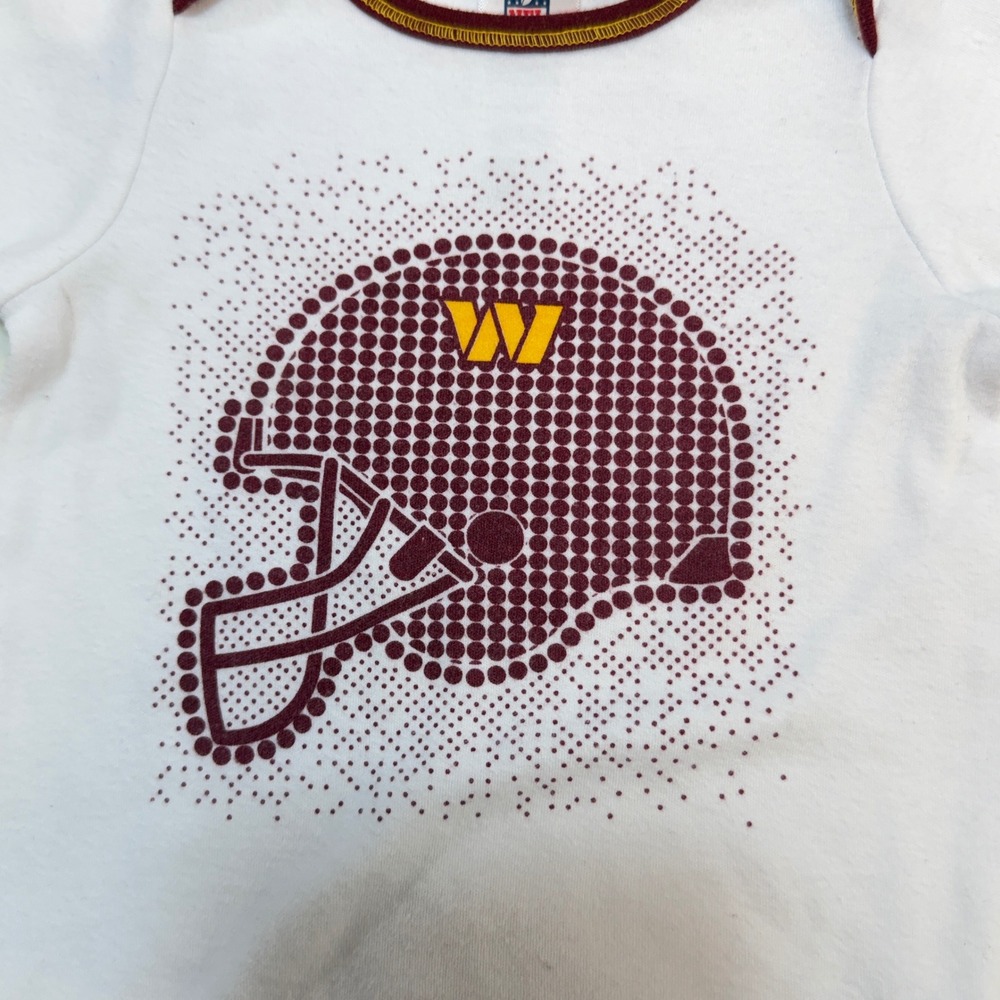 Washington Commanders NFL Team Apparel Bodysuit Kids 3-6M White Long Sleeve - Picture 3 of 8